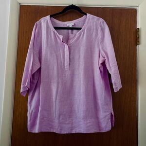 JJill large lavender/white strip blouse